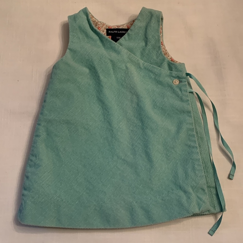 Ralph Lauren Beautiful Blue Wrap Dress. Size 9 Months.